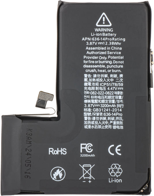 Batterie Apple iPhone 14 Pro avec intégration du Flex Band BMS (sans soudure de contact)