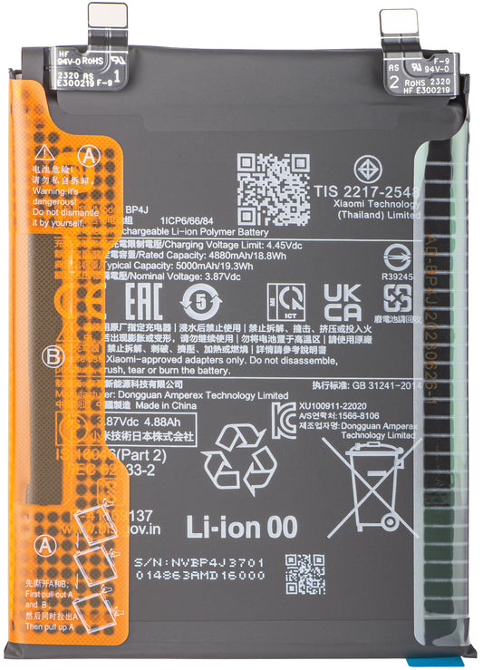 Accu Xiaomi Redmi Note 12 Pro+, BP4J, Service Pack 46020000EP1G