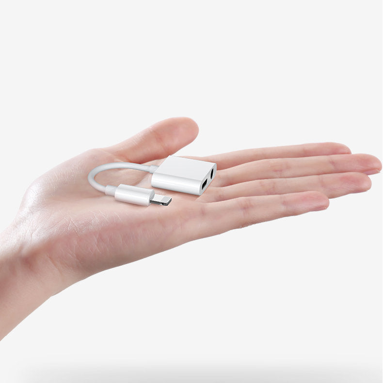 Audio Adapter Lightning naar Lightning Joyroom S-Y104 Ben, met Lightning oplaadpoort, Wit