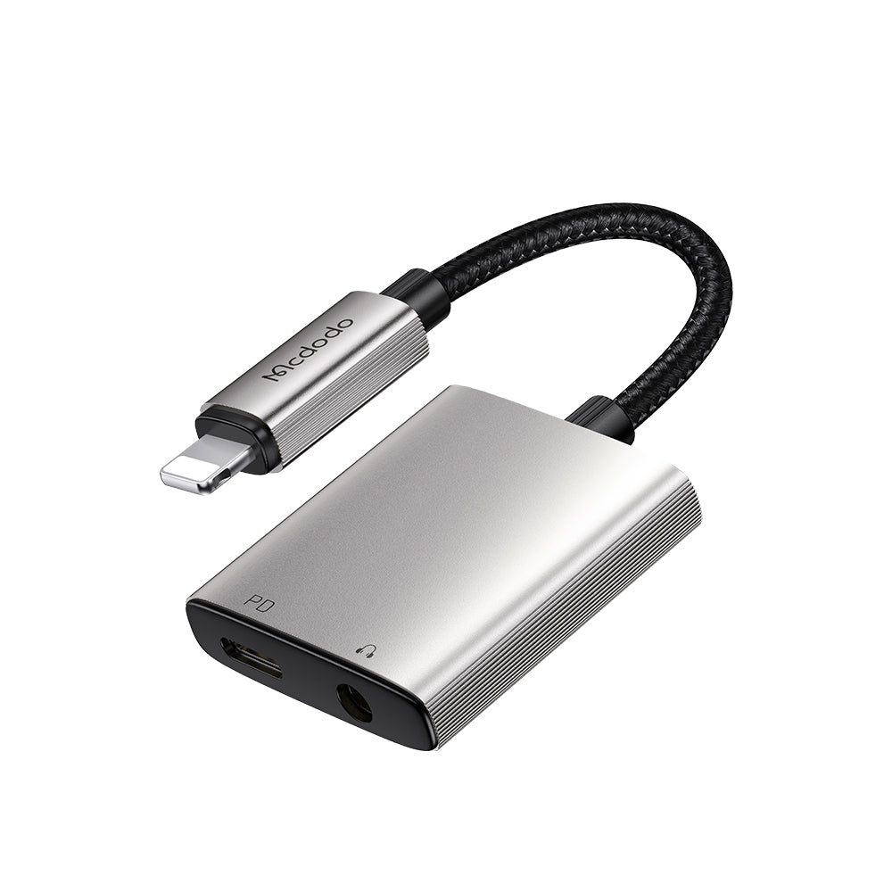 Audioadapter Lightning - Lightning / 3.5mm McDodo CA-5540 Wales, Grau