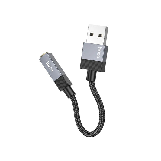 HOCO UPA32D Audio Adapter, USB-A - 3.5mm, Black