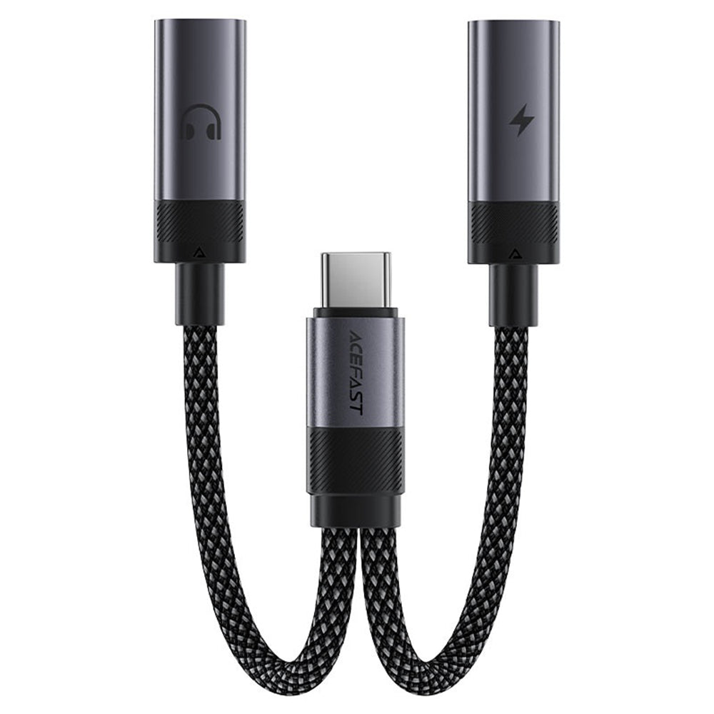 Adaptateur Audio USB-C - 2 x USB-C Acefast J14, Noir