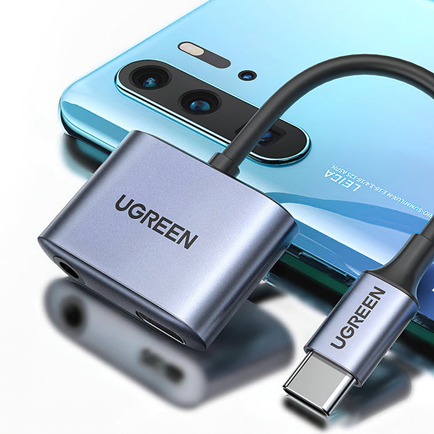 Audio Adapter USB-C - 3.5mm / USB-C UGREEN CM231, Grijs