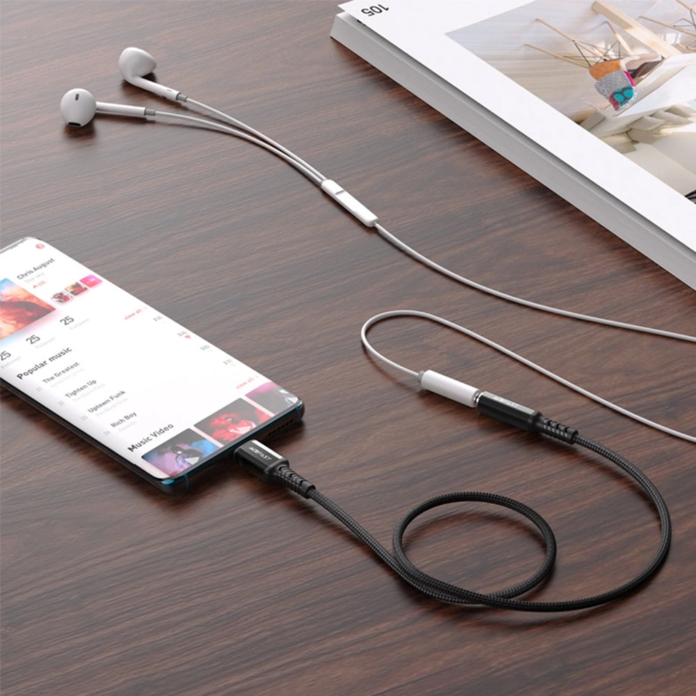 Audioadapter USB-C - 3,5 mm Acefast C1-07, Schwarz