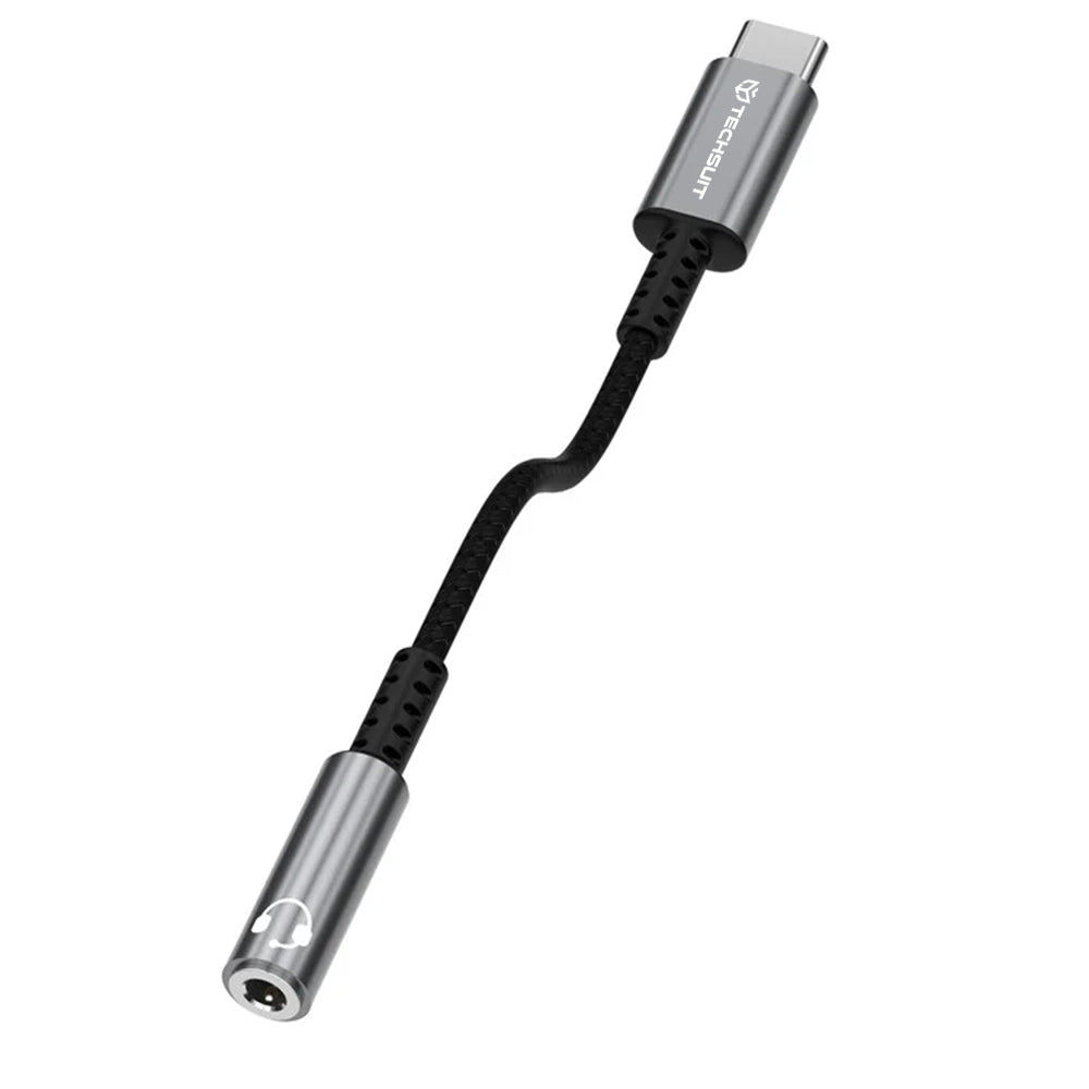 Audio Adapter USB-C - 3.5mm Techsuit AC14 SonicPiX, Grijs