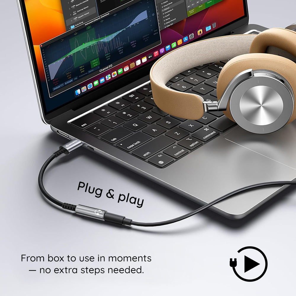 Audio Adapter USB-C - 3.5mm Techsuit AC14 SonicPiX, Grijs