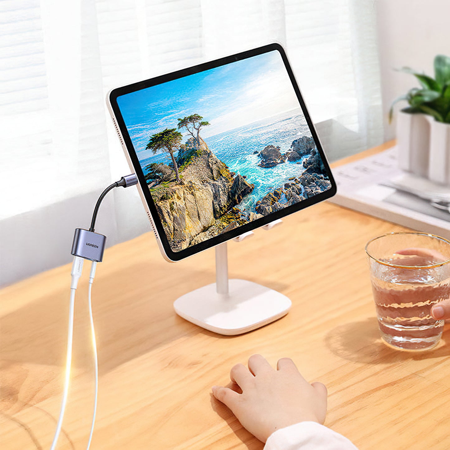 Audio Adapter USB-C - 3.5mm / USB-C UGREEN CM231, Grijs