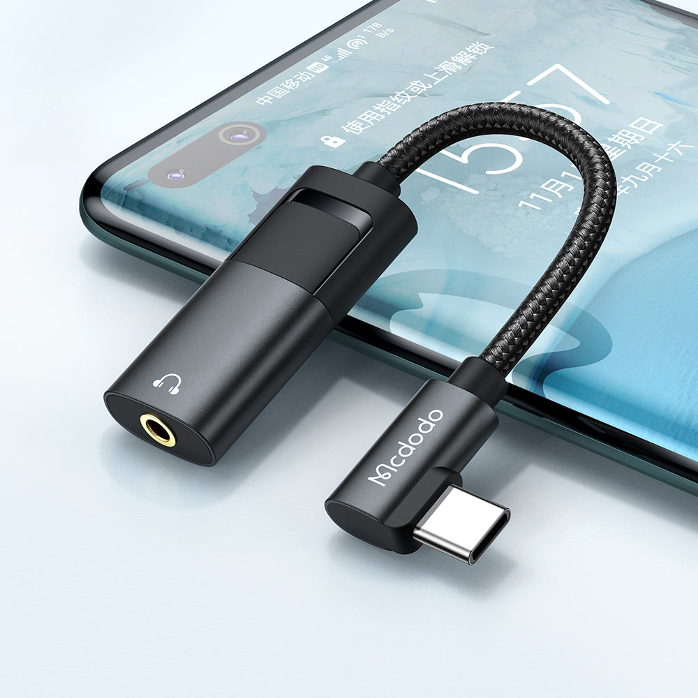 Adaptateur Audio USB-C - USB-C / 3.5mm McDodo CA-1880, Noir
