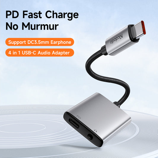 Audio Adapter USB-C - USB-C / 3.5mm McDodo CA-5050 Wales, Grijs