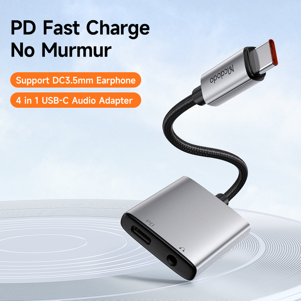 USB-C Audio Adapter - USB-C / 3.5mm McDodo CA-5050 Wales, Gray