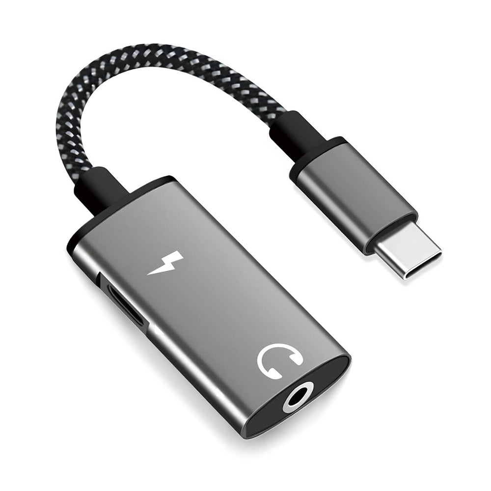 Audio Adapter USB-C - USB-C / 3.5mm Techsuit AC22 AcustiCore, Gri