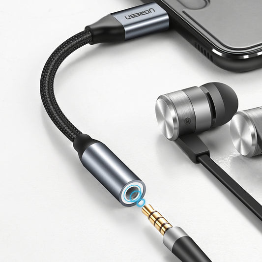 Audio Adapter USB-C - 3.5mm UGREEN AV142, Grijs
