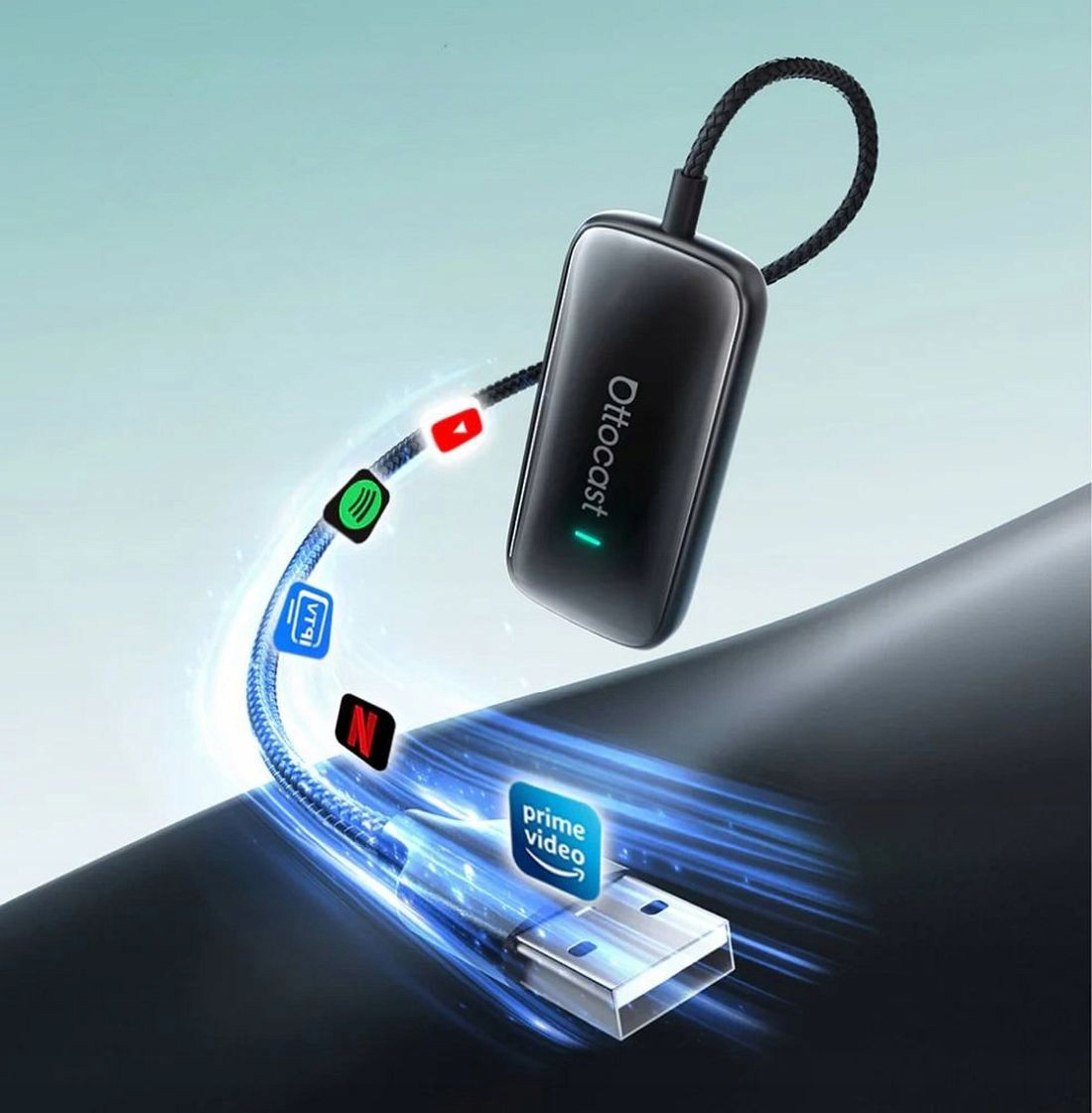 Adaptateur Carplay / Android Auto sans fil Ottocast Play2Video Ultra pour Apple iPhone / Série Android CA515-T
