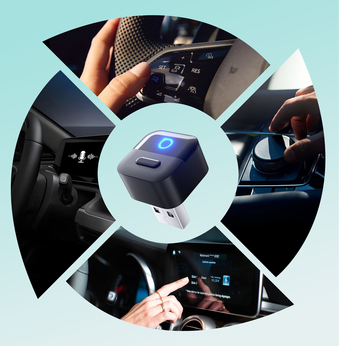 Draadloze Carplay / Android Auto-adapter Ottocast Mini Pico Style A voor Apple iPhone / Android Series CA525-T
