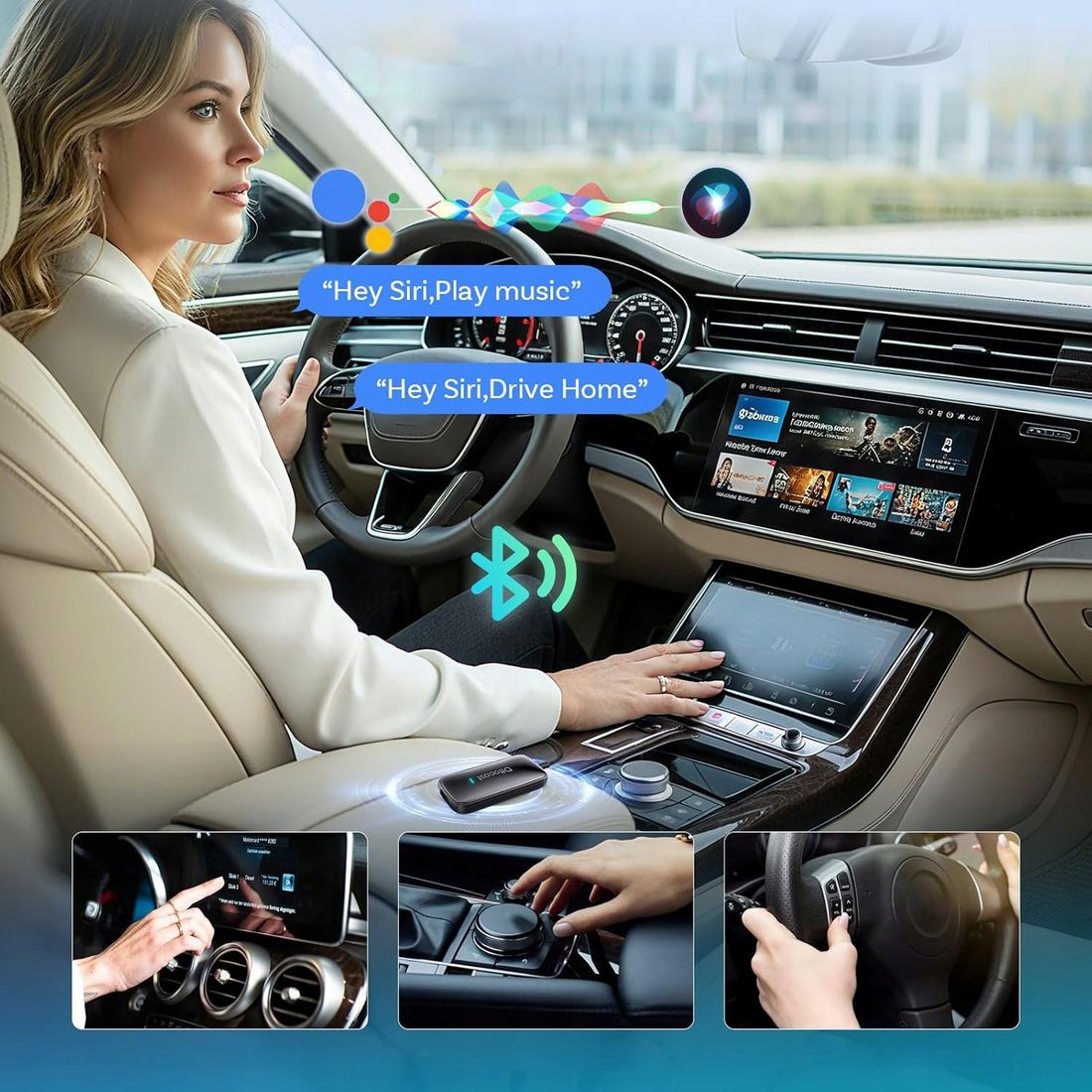 Adaptateur Carplay / Android Auto sans fil Ottocast Play2Video Ultra pour Apple iPhone / Série Android CA515-T