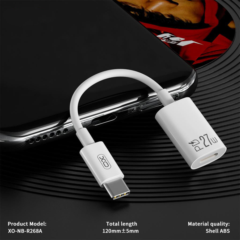 Data- en Oplaadadapter USB-C - Lightning XO Design NB-R268A, Wit