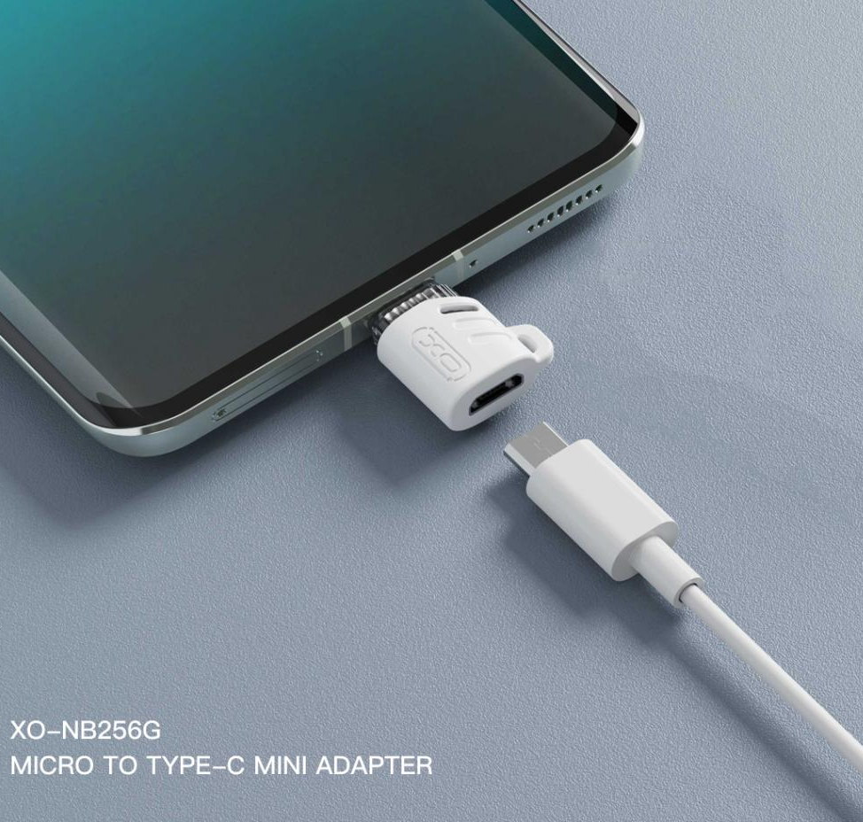 Data- en Oplaadadapter microUSB - USB-C XO Design NB256G, Wit