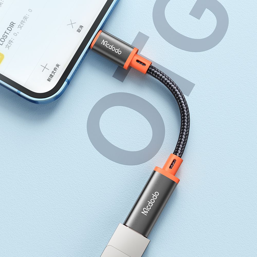 USB-C - Lightning McDodo CA-1440 Data- en Oplaadadapter, Zwart