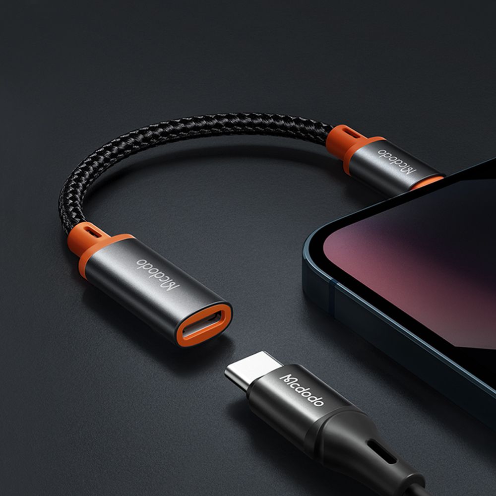 USB-C - Lightning McDodo CA-1440 Data- en Oplaadadapter, Zwart