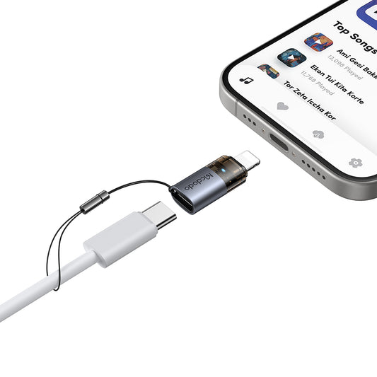 Adaptateur de données et de charge USB-C - Lightning McDodo OT-7630, Noir