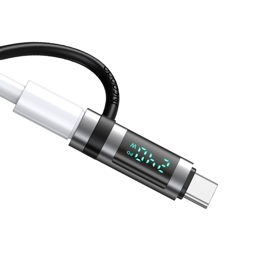 Adaptateur de Données et de Charge USB-C - USB-C McDodo OT-2620 Pigeon Display, Noir