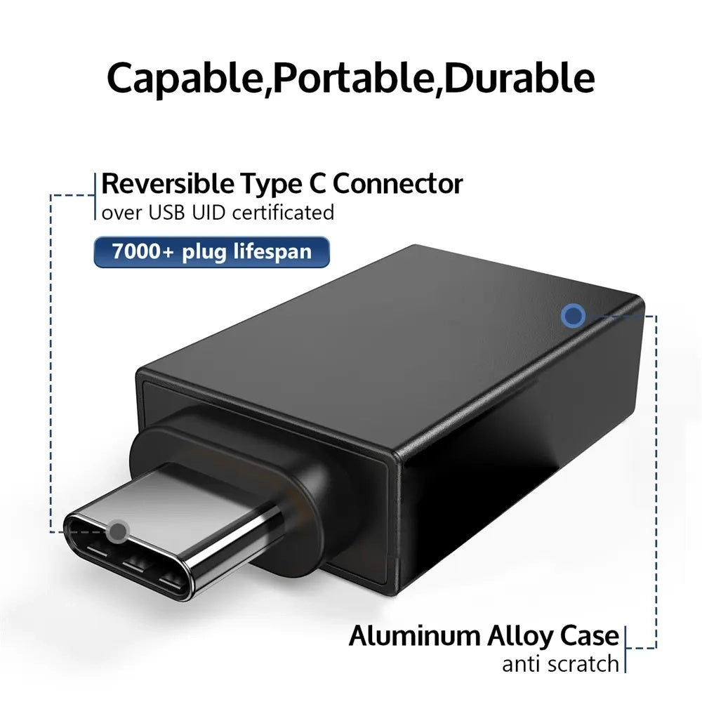 OTG-adapter microUSB / USB-C - USB-A Techsuit A13 DuoVoltX, Grijs, Set van 2 stuks