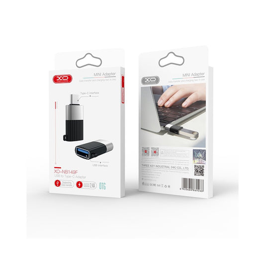 Adaptateur OTG USB-A - USB-C XO Design NB149-F, Noir