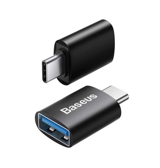 Baseus Ingenuity USB-C naar USB-A OTG-adapter, zwart
