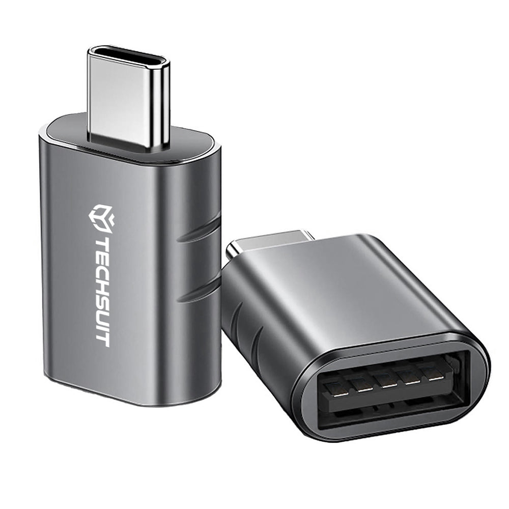 OTG Adapter USB-C - USB-A Techsuit A10 SlateVolt, Grijs