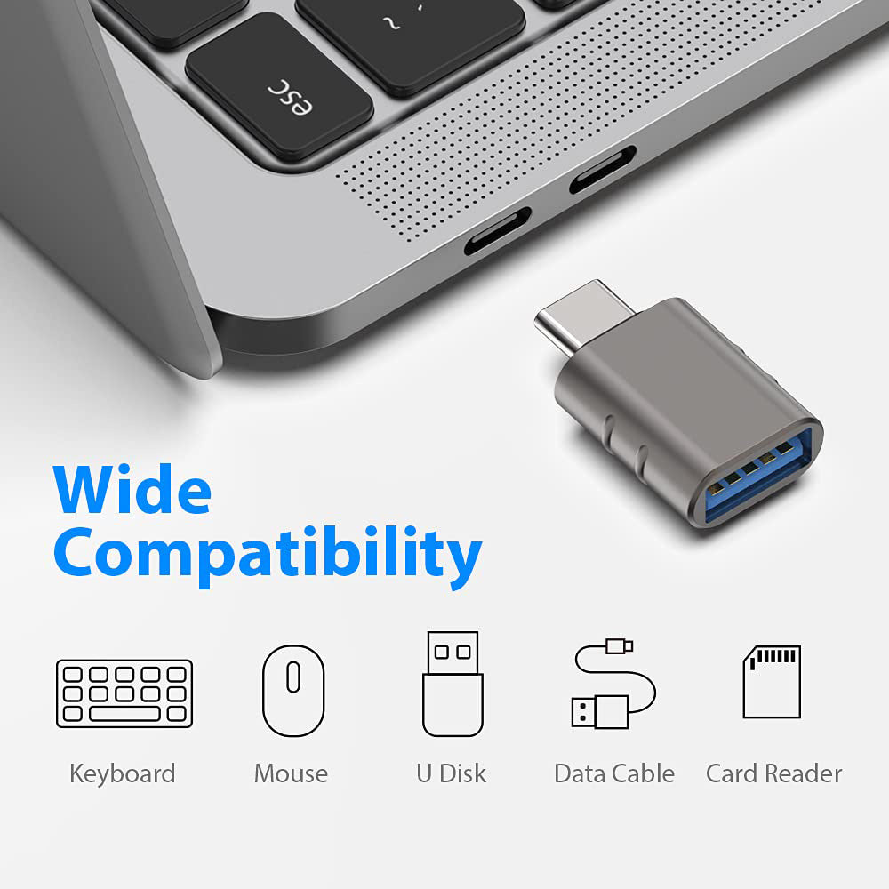 OTG Adapter USB-C - USB-A Techsuit A10 SlateVolt, Grijs