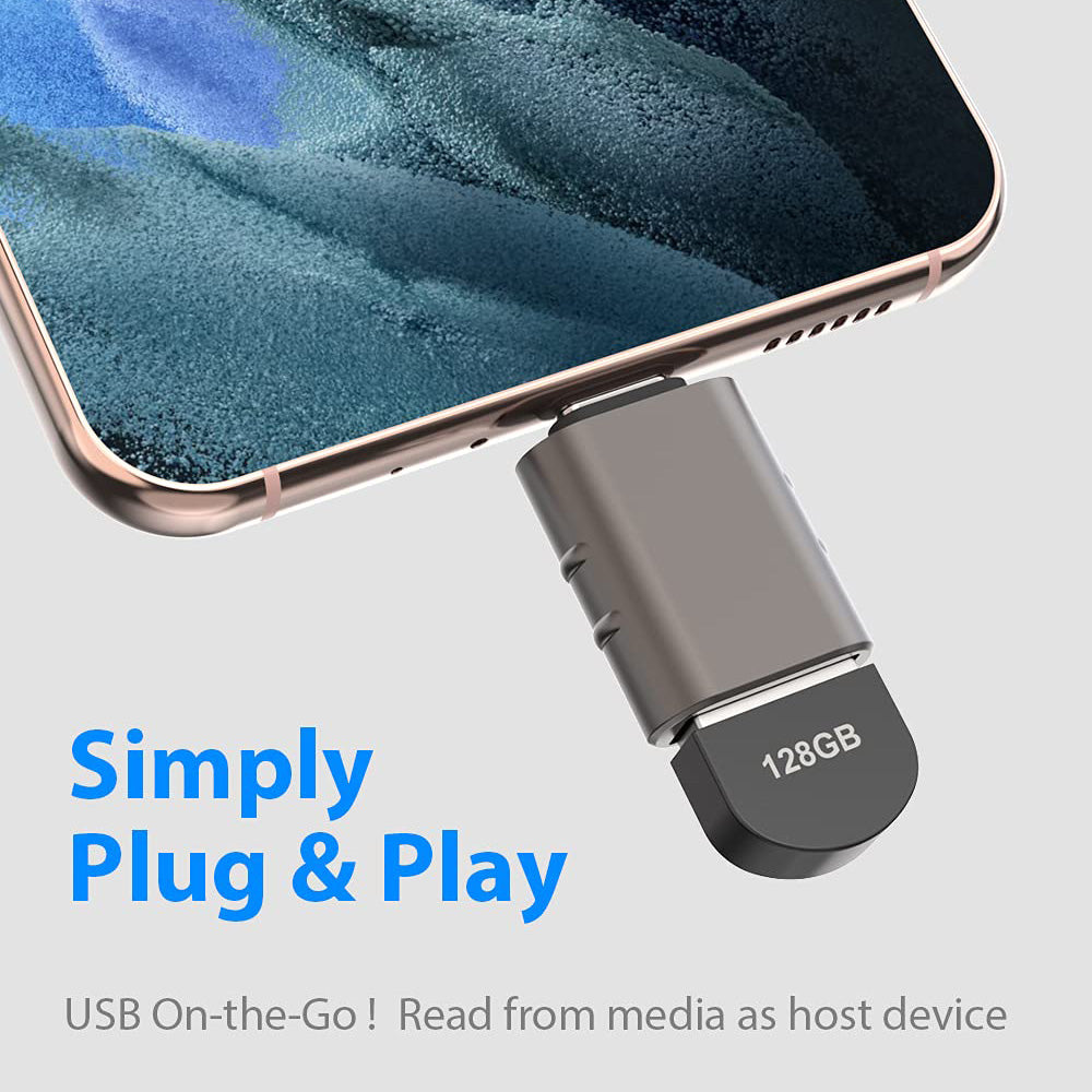 OTG Adapter USB-C - USB-A Techsuit A10 SlateVolt, Grijs