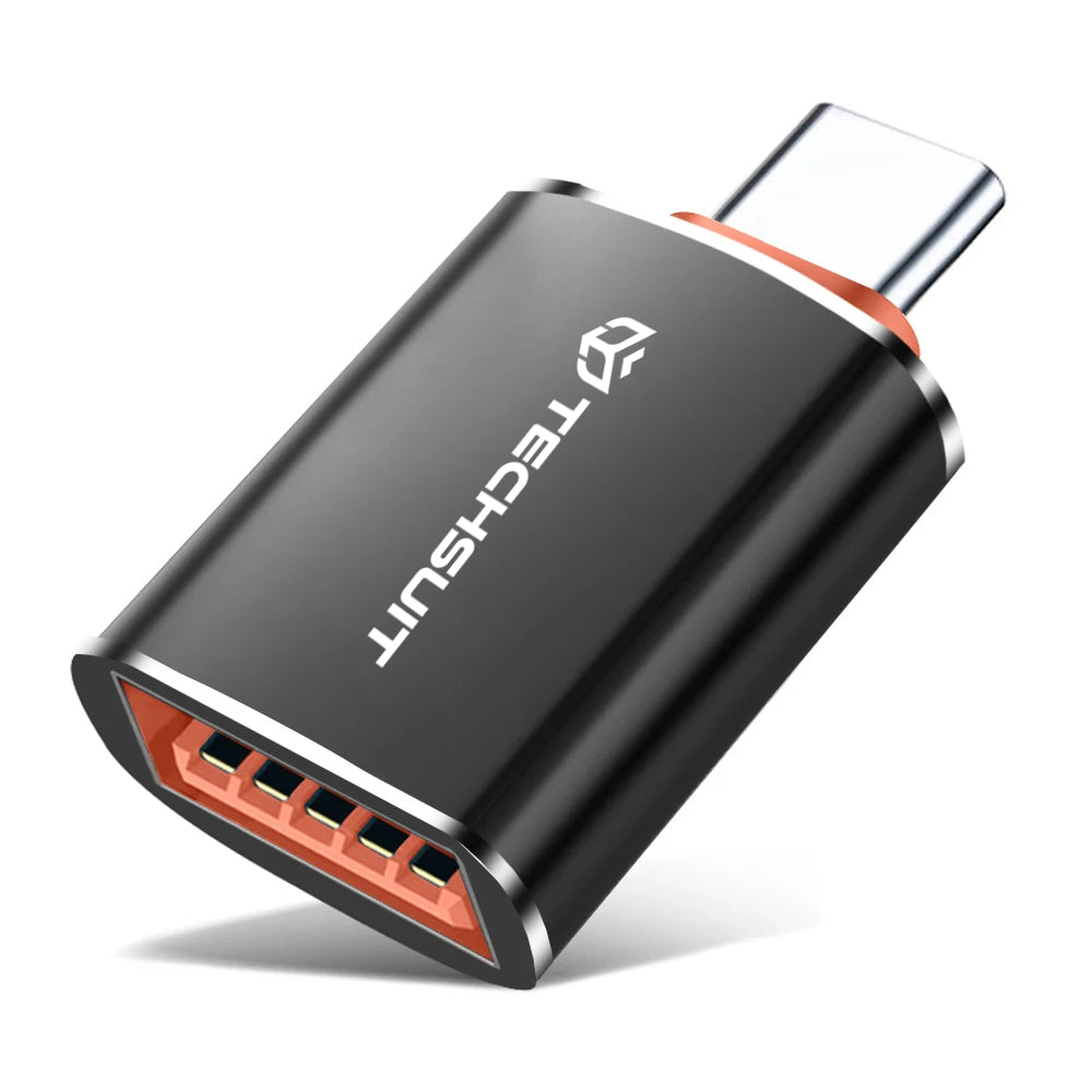 OTG Adapter USB-C - USB-A Techsuit A2 HyperPort, Schwarz Orange