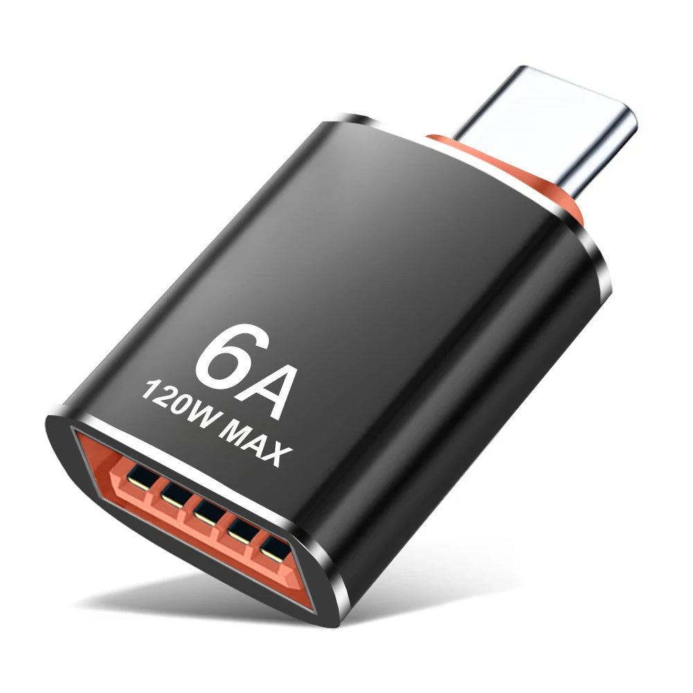 OTG Adapter USB-C - USB-A Techsuit A2 HyperPort, Schwarz Orange