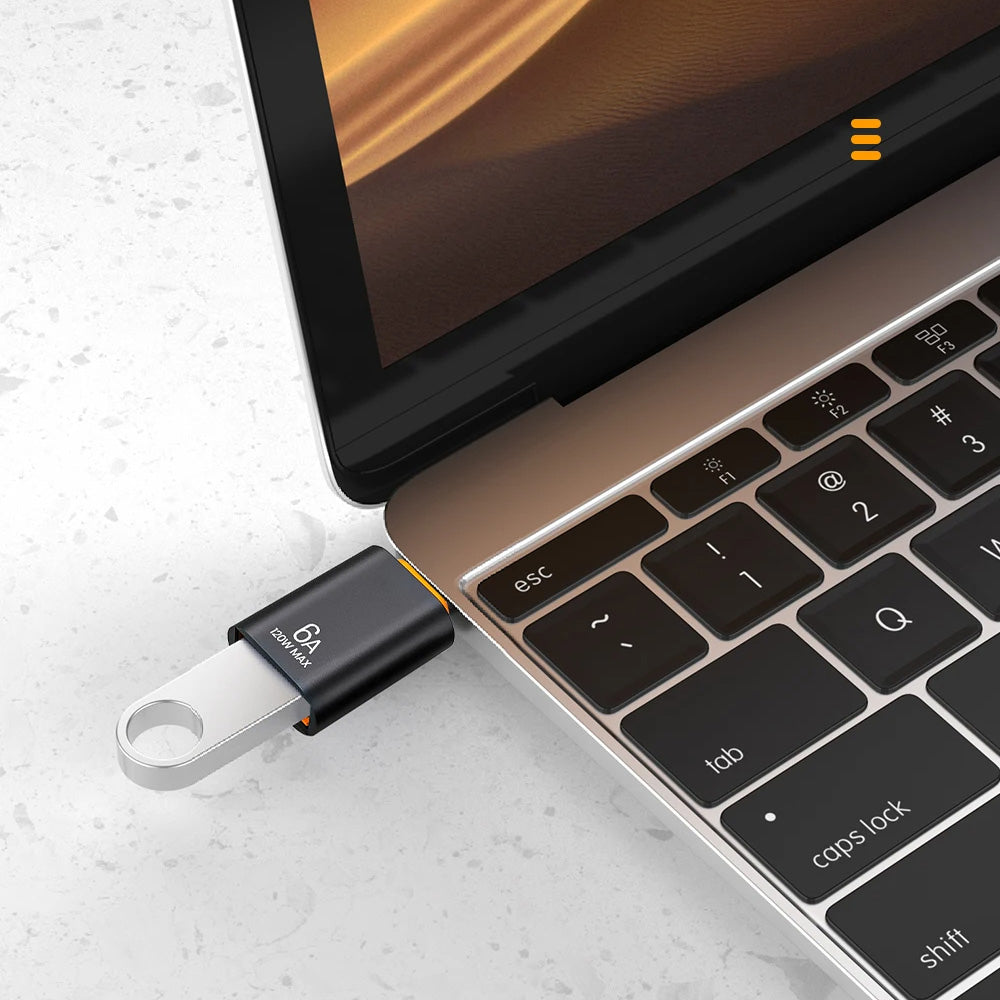 OTG Adapter USB-C - USB-A Techsuit A2 HyperPort, Schwarz Orange