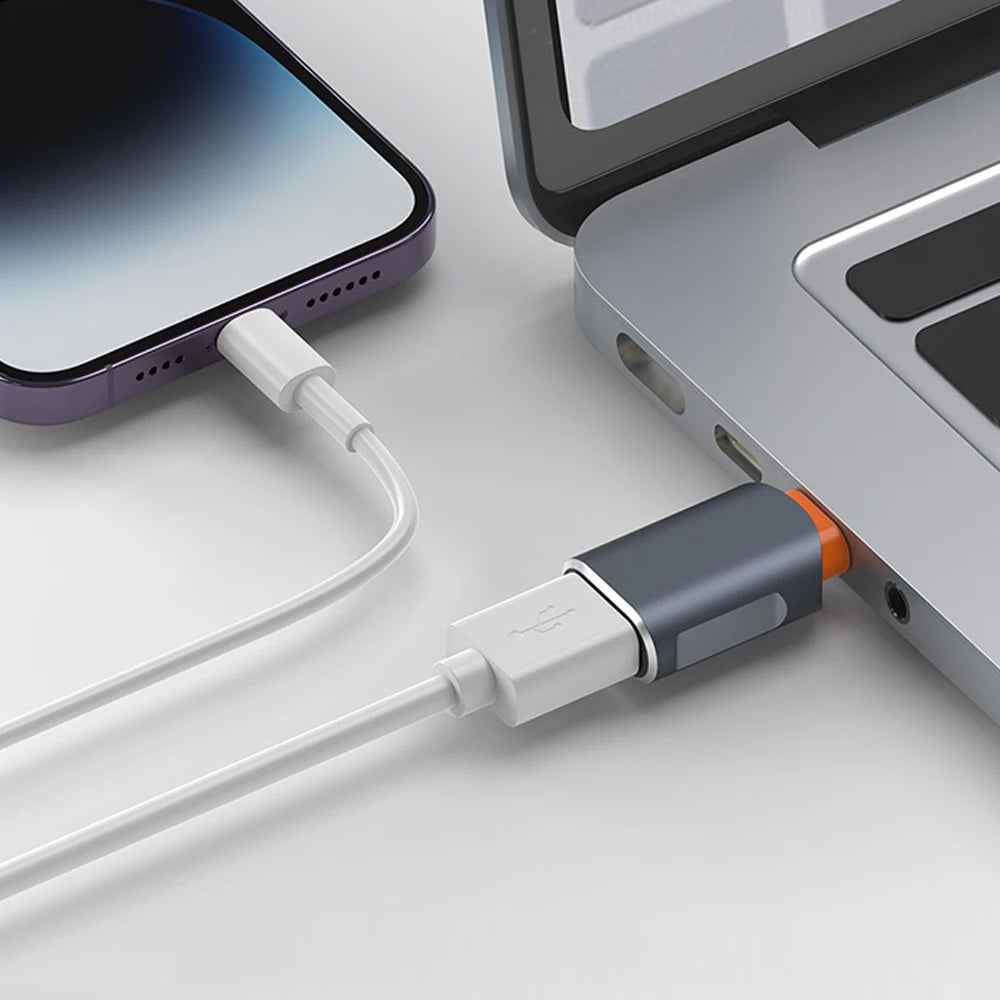 Adaptateur OTG USB-C - USB-A Techsuit A9 SlateVolt, Gris Orange