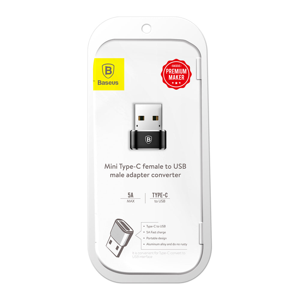USB-C naar USB-A Baseus USB-C naar USB-A oplaad- en data-adapter, zwart CAAOTG-01 CAAOTG-01