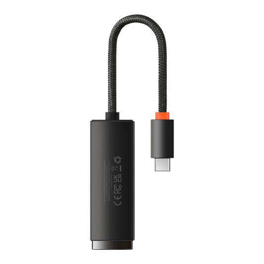 Baseus Lite Netwerkadapter, USB-C - RJ45, Zwart WKQXX000301