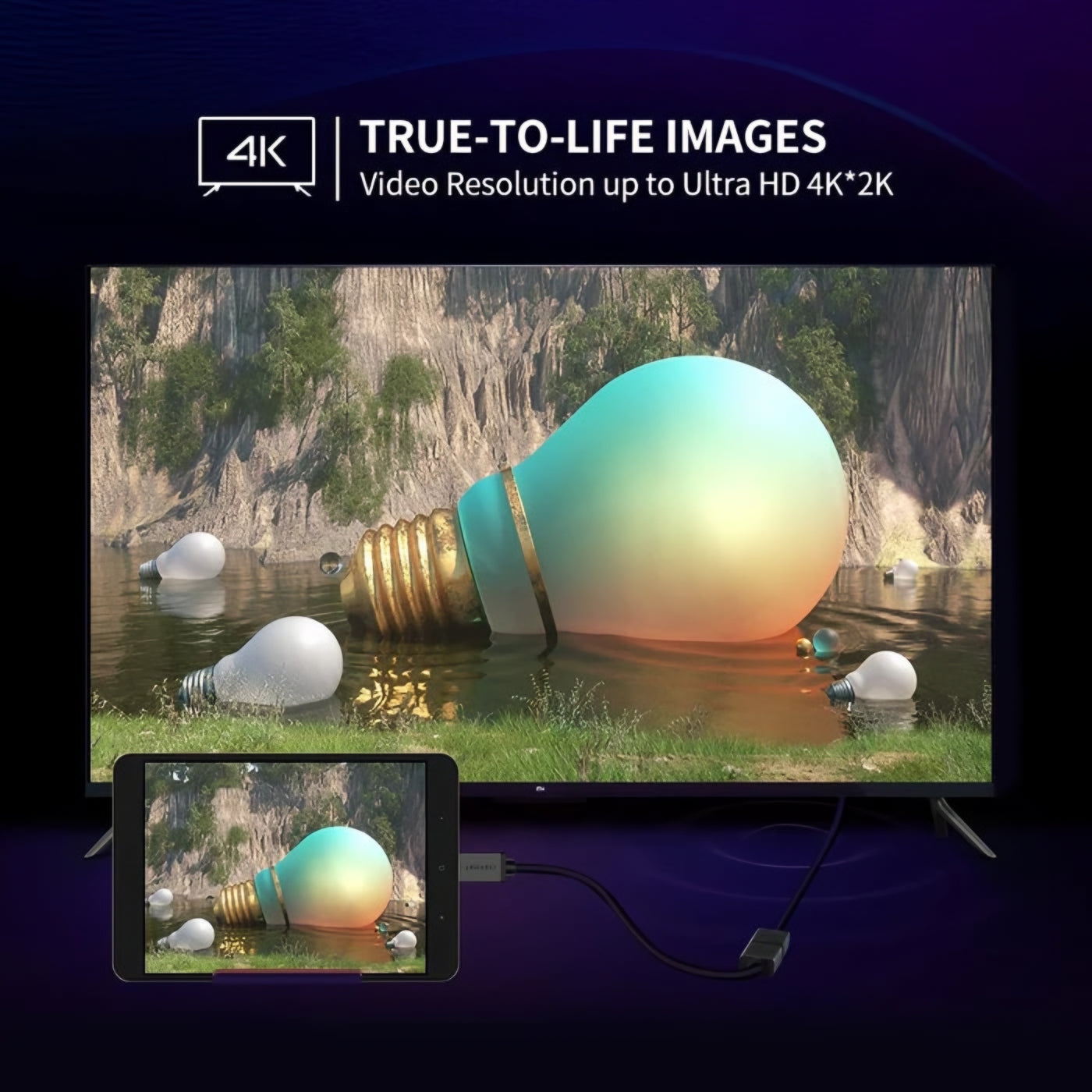 Adaptateur Vidéo UGREEN 20137, miniHDMI - HDMI, 4K, Noir