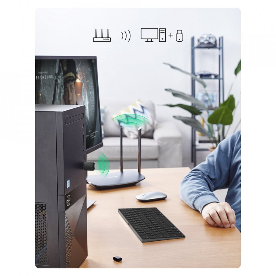 Adaptateur sans fil UGREEN CM448, Dual Band, Noir