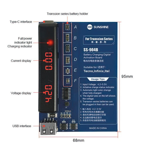 Sunshine SS-904B voedingskaart voor TECNO / Infinix / Itel Series, 2in1