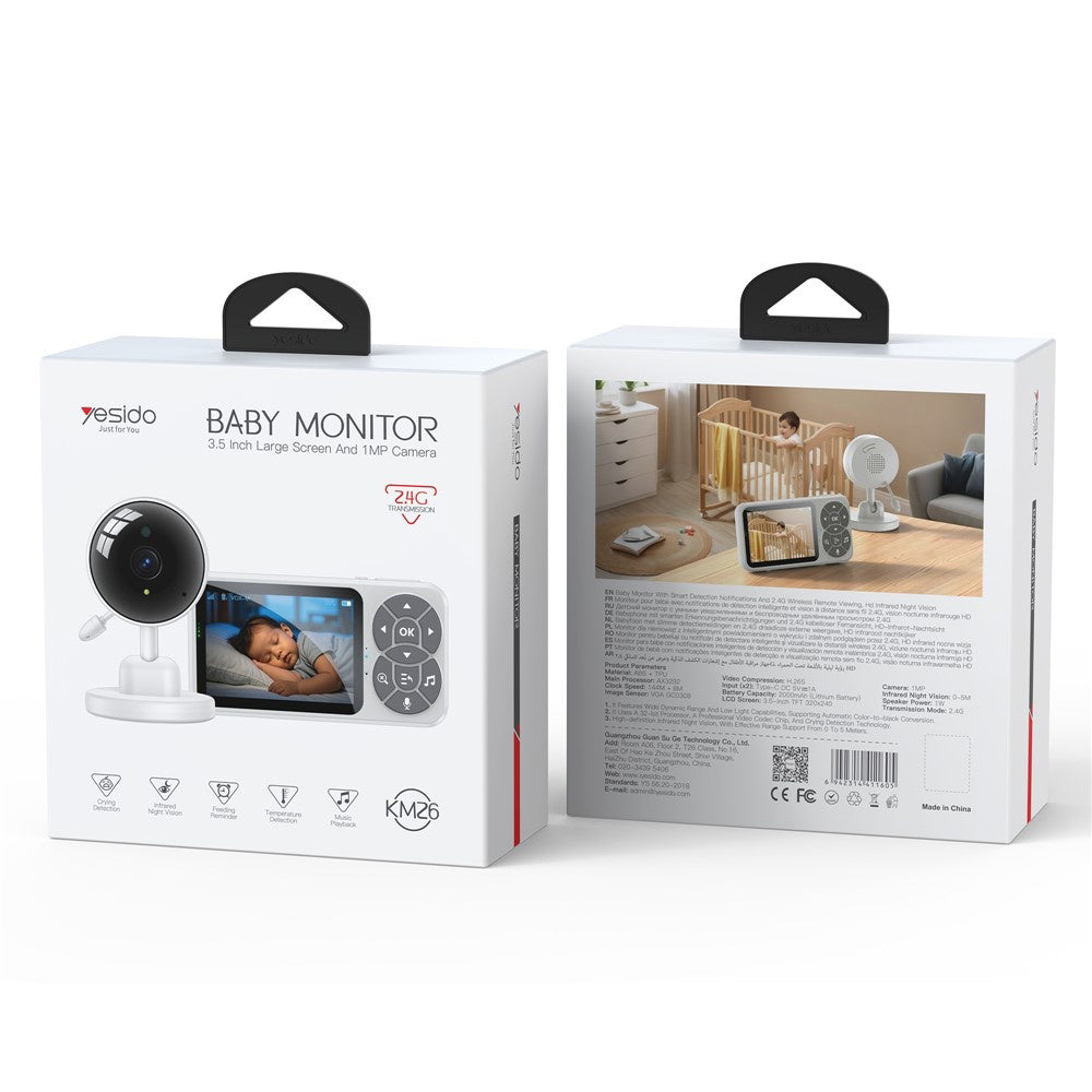Baby Monitor Yesido KM26, Wi-Fi, Blanc