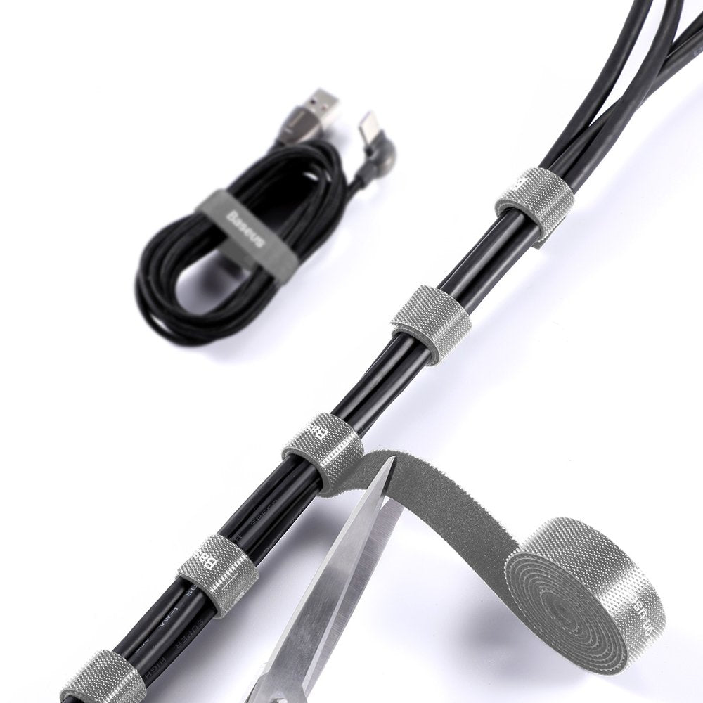 Organisateur de Câbles Baseus Circle, Velcro, 3m, Gris ACMGT-F0G