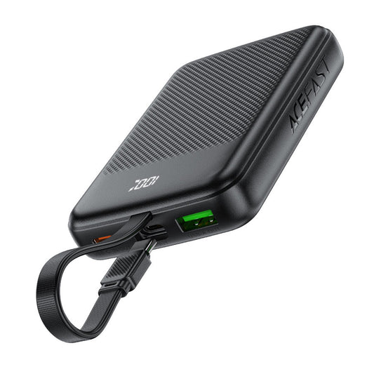 Externer Akku Acefast M13, 10000mAh, 22.5W, QC + PD, 1 x USB-A - 2 x USB-C, Schwarz.