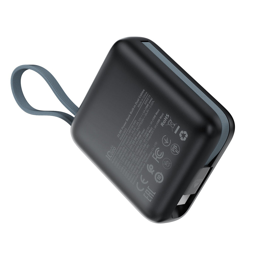 Batterie Externe Acefast M23, 10000mAh, 22.5W, QC + PD, 1 x Lightning - 2 x USB-C, Gris