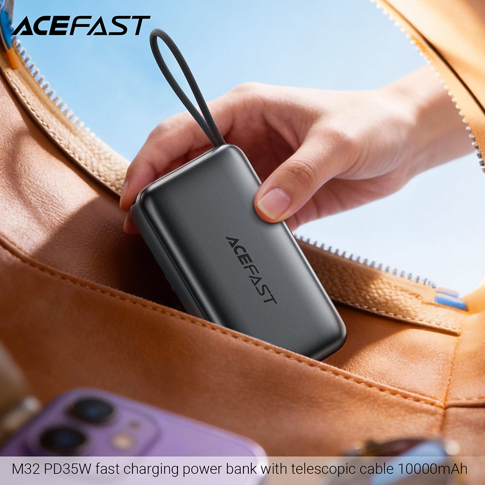 Batterie Externe Acefast M32, 10000mAh, 35W, PD, 2 x USB-C, Gris