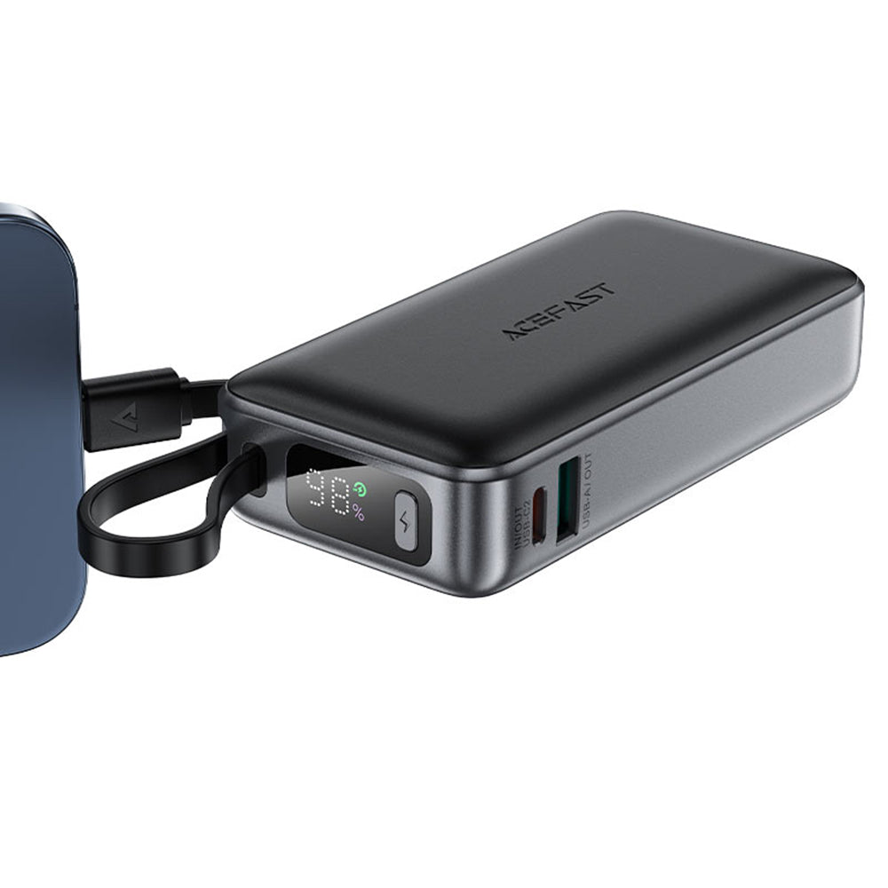 Externe Batterij Acefast M7, 10000mAh, 30W, QC + PD, 1 x USB-A - 2 x USB-C, Zwart