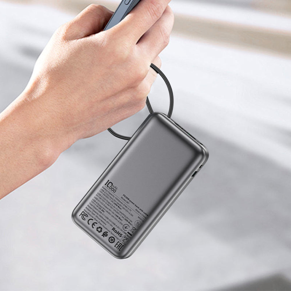 Externe Batterij Acefast M7, 10000mAh, 30W, QC + PD, 1 x USB-A - 2 x USB-C, Zwart