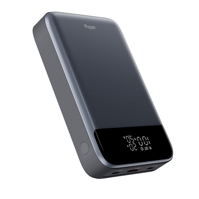 Externe Batterij Allity. APB-200 PocketPower, 19200mAh, 130W, QC + PD, 1 x USB-A - 2 x USB-C, Gri