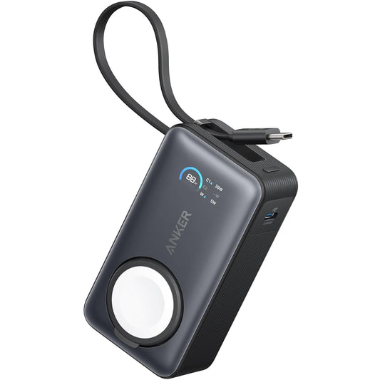Anker MagGo Externe Batterij, 10000mAh, 35W, PD + QI, 1 x QI - 2 x USB-C, Zwart A1657011