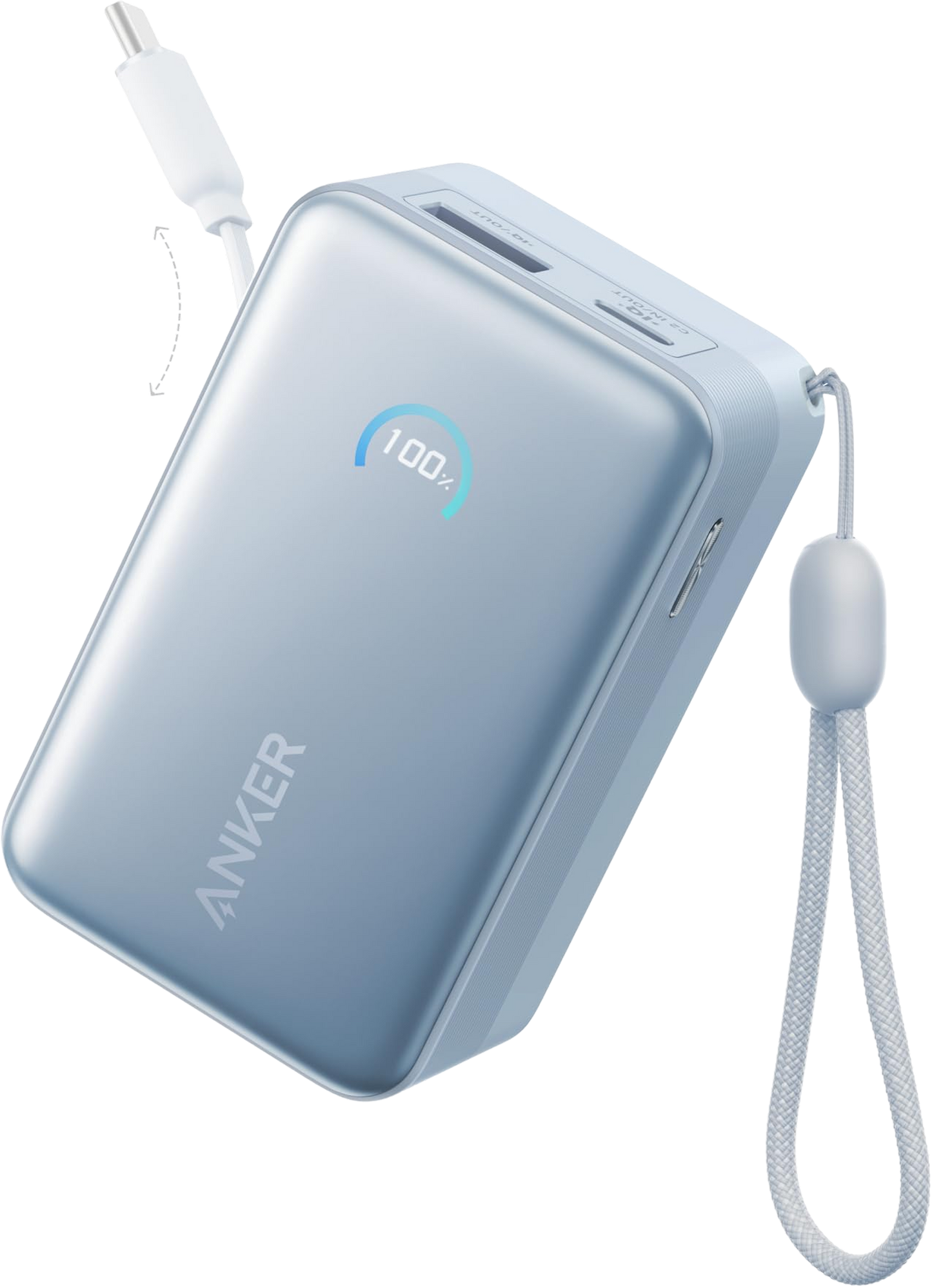 Batterie Externe Anker Nano, 10000mAh, 45W, QC + PD, 1 x USB-A - 2 x USB-C, Bleue